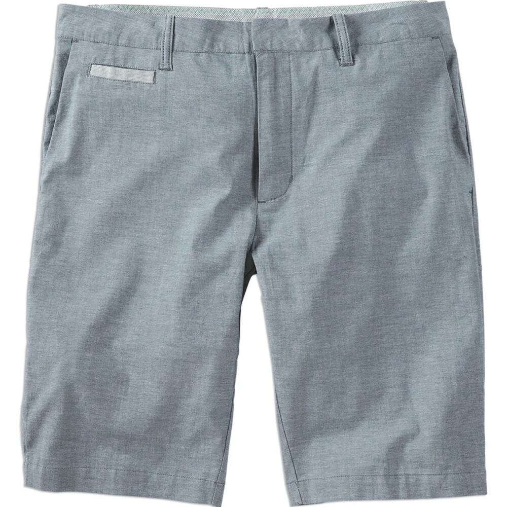 Linksoul Boardwalker Chambray Chino Shorts Mid Rise Golf Quick Dry Gray 35